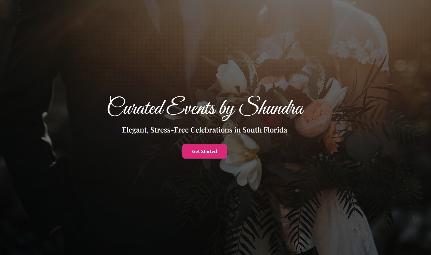 Portfolio example: Curated Events by Shundra website preview
