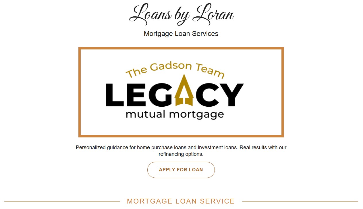 Portfolio example: Loans by Loran website preview